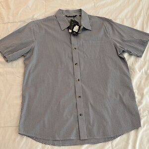 Men's Blue Travis Mathew Checkered Short Sleeve Shirt